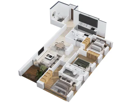 3 Rooms 109m² - 211m²
