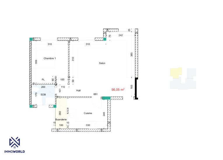 Appartement 56 m²