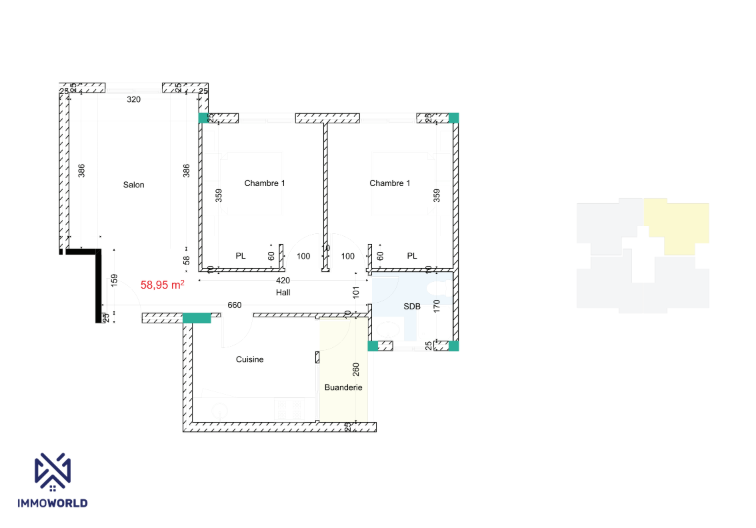 Appartement 58 m²