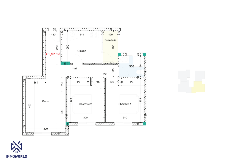Appartement 61 m²