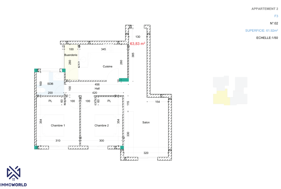 Appartement 63 m²