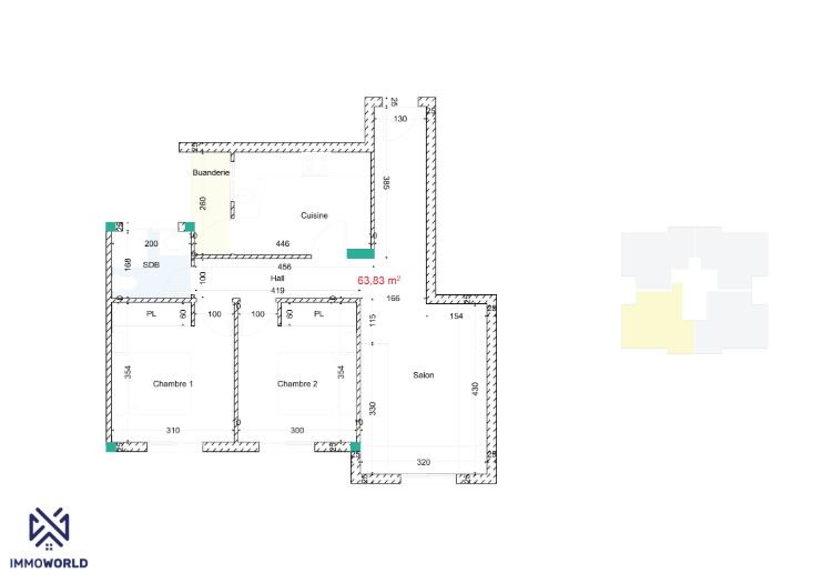 Appartement 63 m²
