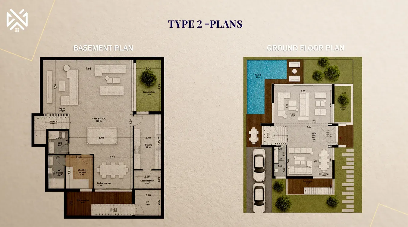 BASEMENT PLAN - GROUND FLOOR PLAN