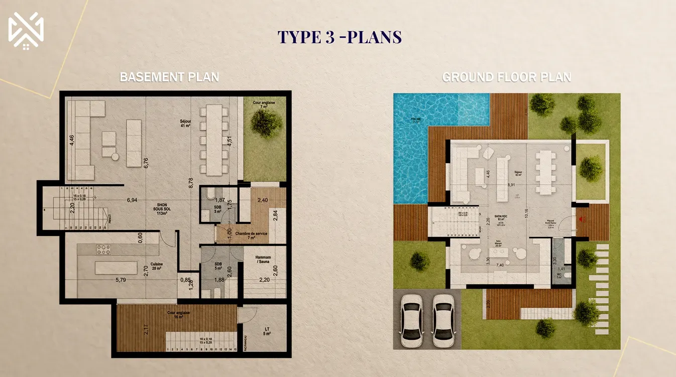BASEMENT PLAN - GROUND FLOOR PLAN